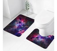 FEHWI Set Tappeti Bagno 2 Pezzi in Microfibra - Tappetino da Bagno Morbido e Antiscivolo - Durevole e Assorbente,Nebulose e galassie nello spazio. Elementi di questa immagine forniti dalla NASA.