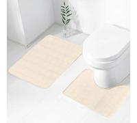 FEHWI Set Tappeti Bagno 2 Pezzi in Microfibra - Tappetino da Bagno Morbido e Antiscivolo - Durevole e Assorbente,Forme circolari astratte color avorio, dai colori pastello tenui