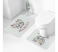 FEHWI Set Tappeti Bagno 2 Pezzi in Microfibra - Tappetino da Bagno Morbido e Antiscivolo - Durevole e Assorbente,P a colori con immagine raster per la motivazione al fitness: il corpo realizza ci