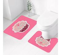 FEHWI Set Tappeti Bagno 2 Pezzi in Microfibra - Tappetino da Bagno Morbido e Antiscivolo - Durevole e Assorbente,Modello di design per la giornata internazionale della torta, da utilizzare su big