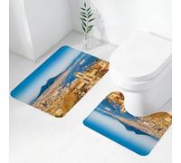 FEHWI Set Tappeti Bagno 2 Pezzi in Microfibra - Tappetino da Bagno Morbido e Antiscivolo - Durevole e Assorbente,L'affascinante paesaggio di Napoli, gli edifici storici e il porto trafficato
