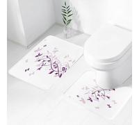 FEHWI Set Tappeti Bagno 2 Pezzi in Microfibra - Tappetino da Bagno Morbido e Antiscivolo - Durevole e Assorbente,Albero di violette d'epoca.