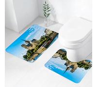 FEHWI Set Tappeti Bagno 2 Pezzi in Microfibra - Tappetino da Bagno Morbido e Antiscivolo - Durevole e Assorbente, Arredamento di Parigi, Cattedrale di Notre Dame De Paris antica destinazione di v