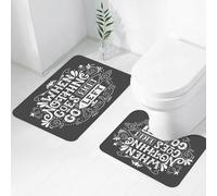 FEHWI Set Tappeti Bagno 2 Pezzi in Microfibra - Tappetino da Bagno Morbido e Antiscivolo - Durevole e Assorbente,Citazione, messaggio ispiratore quando niente va per il verso giusto