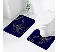 FEHWI Set Tappeti Bagno 2 Pezzi in Microfibra - Tappetino da Bagno Morbido e Antiscivolo - Durevole e Assorbente,Segno zodiacale Scorpione su uno sfondo di cielo stellato con lo schema delle stel