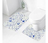 FEHWI Set Tappeti Bagno 2 Pezzi in Microfibra - Tappetino da Bagno Morbido e Antiscivolo - Durevole e Assorbente,Bambini Scienza Chimica Geometria Matematica Nerd Geek e Genio Design a Tema1