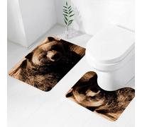 FEHWI Set Tappeti Bagno 2 Pezzi in Microfibra - Tappetino da Bagno Morbido e Antiscivolo - Durevole e Assorbente,L'orso grizzly o orso bruno nordamericano è una sottospecie di orso bruno che gene