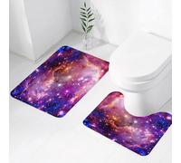FEHWI Set Tappeti Bagno 2 Pezzi in Microfibra - Tappetino da Bagno Morbido e Antiscivolo - Durevole e Assorbente,Uno spettacolo mozzafiato di nebulose cosmiche, uno scenario magnifico di nebulose