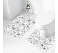 FEHWI Set Tappeti Bagno 2 Pezzi in Microfibra - Tappetino da Bagno Morbido e Antiscivolo - Durevole e Assorbente,Faro, Nautiche, Onde, Caschi e Sagome di Animali, Bussola, Navegac