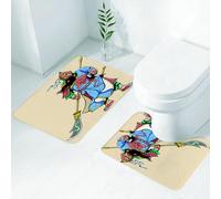 FEHWI Set Tappeti Bagno 2 Pezzi in Microfibra - Tappetino da Bagno Morbido e Antiscivolo - Durevole e Assorbente,Illustrazione vibrante di una figura mitica nella storia cinese, in splendide vest