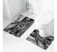 FEHWI Set Tappeti Bagno 2 Pezzi in Microfibra - Tappetino da Bagno Morbido e Antiscivolo - Durevole e Assorbente,Un enorme polpo attacca una nave, marinai e cani si ritrovano nei guai in mezzo a