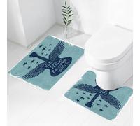 FEHWI Set Tappeti Bagno 2 Pezzi in Microfibra - Tappetino da Bagno Morbido e Antiscivolo - Durevole e Assorbente,Musica, lascia che la musica piloti la tua citazione Chitarra elettrica alata