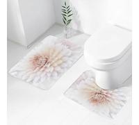 FEHWI Set Tappeti Bagno 2 Pezzi in Microfibra - Tappetino da Bagno Morbido e Antiscivolo - Durevole e Assorbente,La delicata e artistica dalia bianca mostra la sua intricata struttura di petali