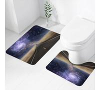FEHWI Set Tappeti Bagno 2 Pezzi in Microfibra - Tappetino da Bagno Morbido e Antiscivolo - Durevole e Assorbente,Surrealista, Autostrada che porta alla Via Lattea, Nebulosa, Cielo, Vita Mistica,