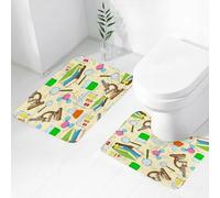 FEHWI Set Tappeti Bagno 2 Pezzi in Microfibra - Tappetino da Bagno Morbido e Antiscivolo - Durevole e Assorbente,Schema didattico scientifico con equazione del libro.