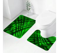 FEHWI Set Tappeti Bagno 2 Pezzi in Microfibra - Tappetino da Bagno Morbido e Antiscivolo - Durevole e Assorbente,Verde lime, psichedelico astratto, sfumatura sfocata, effetti senza forma, comples