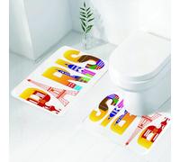 FEHWI Set Tappeti Bagno 2 Pezzi in Microfibra - Tappetino da Bagno Morbido e Antiscivolo - Durevole e Assorbente,Parigi, Parigi, Francia Skyline con icone culturali Caratteristiche storiche della