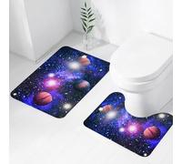 FEHWI Set Tappeti Bagno 2 Pezzi in Microfibra - Tappetino da Bagno Morbido e Antiscivolo - Durevole e Assorbente,Pianeti, stelle e galassie nello spazio mostrano la bellezza dell'esplorazione spa