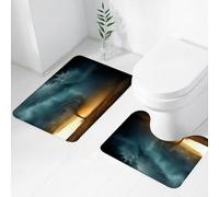 FEHWI Set Tappeti Bagno 2 Pezzi in Microfibra - Tappetino da Bagno Morbido e Antiscivolo - Durevole e Assorbente,Il minaccioso di un tornado, l'ira della scatenata dal tornado