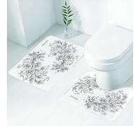 FEHWI Set Tappeti Bagno 2 Pezzi in Microfibra - Tappetino da Bagno Morbido e Antiscivolo - Durevole e Assorbente,Zodiaco, Immagini Floreali Segno dei Pesci Pesci dell'Elemento Acqua Sensibilità P