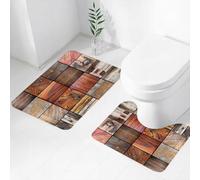 FEHWI Set Tappeti Bagno 2 Pezzi in Microfibra - Tappetino da Bagno Morbido e Antiscivolo - Durevole e Assorbente,Cronache di legno, una raccolta di vari modelli di texture intricate di vecchie as