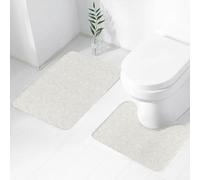 FEHWI Set Tappeti Bagno 2 Pezzi in Microfibra - Tappetino da Bagno Morbido e Antiscivolo - Durevole e Assorbente,Fiocchi invernali stilizzati con motivo a cresta esagonale in mosaico