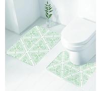 FEHWI Set Tappeti Bagno 2 Pezzi in Microfibra - Tappetino da Bagno Morbido e Antiscivolo - Durevole e Assorbente,Design floreale classico e vintage in stile Art Nouveau con ispirazione rinascimen