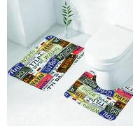 FEHWI Set Tappeti Bagno 2 Pezzi in Microfibra - Tappetino da Bagno Morbido e Antiscivolo - Durevole e Assorbente, Bancarella vintage, targhe originali in stile retrò personalizzate e creative