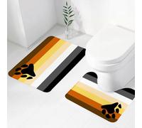 FEHWI Set Tappeti Bagno 2 Pezzi in Microfibra - Tappetino da Bagno Morbido e Antiscivolo - Durevole e Assorbente,Cartello Gay LGBTQ con orso, coppia LGBT, formato Pride, in simboli omosessuali, s