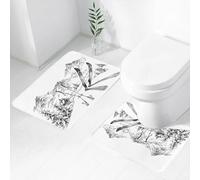 FEHWI Set Tappeti Bagno 2 Pezzi in Microfibra - Tappetino da Bagno Morbido e Antiscivolo - Durevole e Assorbente,Vacanze invernali Impianti sciistici Montagna innevata Natale