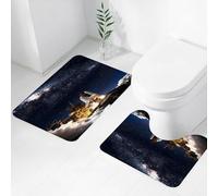 FEHWI Set Tappeti Bagno 2 Pezzi in Microfibra - Tappetino da Bagno Morbido e Antiscivolo - Durevole e Assorbente,Lanciare bus navetta in scene mozzafiato con la Via Lattea stellata, lo Space Shut