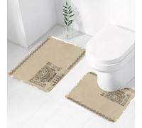 FEHWI Set Tappeti Bagno 2 Pezzi in Microfibra - Tappetino da Bagno Morbido e Antiscivolo - Durevole e Assorbente,Simboli tribali dei nativi americani, Maya e Inca Reliquie primitive del superstit