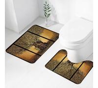 FEHWI Set Tappeti Bagno 2 Pezzi in Microfibra - Tappetino da Bagno Morbido e Antiscivolo - Durevole e Assorbente,L'eterno ulivo sotto la natura, L'orrore dell'ulivo, ode alla grazia della natura,