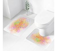 FEHWI Set Tappeti Bagno 2 Pezzi in Microfibra - Tappetino da Bagno Morbido e Antiscivolo - Durevole e Assorbente,Sfondo astratto con geometria sacra. Alchimia, religione, filosofia, spiritualità,