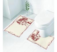 FEHWI Set Tappeti Bagno 2 Pezzi in Microfibra - Tappetino da Bagno Morbido e Antiscivolo - Durevole e Assorbente,Giovane cowgirl sexy e occidentale con lazo sullo sfondo in stile carta antica