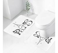 FEHWI Set Tappeti Bagno 2 Pezzi in Microfibra - Tappetino da Bagno Morbido e Antiscivolo - Durevole e Assorbente,Decorazione della città di Parigi, illustrazione con cuore della Torre Eiffel, Fra