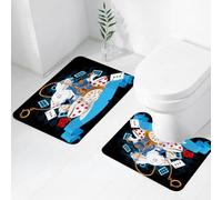FEHWI Set Tappeti Bagno 2 Pezzi in Microfibra - Tappetino da Bagno Morbido e Antiscivolo - Durevole e Assorbente,coniglietto del paese delle meraviglie con elementi di design