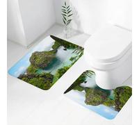 FEHWI Set Tappeti Bagno 2 Pezzi in Microfibra - Tappetino da Bagno Morbido e Antiscivolo - Durevole e Assorbente,Paesaggio della maestosa scogliera nelle Filippine Wild Hot Nature Resort Fuori ca