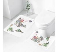 FEHWI Set Tappeti Bagno 2 Pezzi in Microfibra - Tappetino da Bagno Morbido e Antiscivolo - Durevole e Assorbente,varie banconote del mondo che illustrano l'economia mondiale a forma di mondo