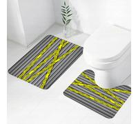 FEHWI Set Tappeti Bagno 2 Pezzi in Microfibra - Tappetino da Bagno Morbido e Antiscivolo - Durevole e Assorbente,Decorazioni per la polizia, indagine sulla scena del crimine, non passare, citazio