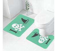 FEHWI Set Tappeti Bagno 2 Pezzi in Microfibra - Tappetino da Bagno Morbido e Antiscivolo - Durevole e Assorbente,Decorazione con animali marini, testa di teschio morto inquietante a tema amore co