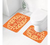 FEHWI Set Tappeti Bagno 2 Pezzi in Microfibra - Tappetino da Bagno Morbido e Antiscivolo - Durevole e Assorbente,Solo vibrazioni positive, citazione scritta a mano su sfondo scarabocchio