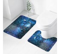 FEHWI Set Tappeti Bagno 2 Pezzi in Microfibra - Tappetino da Bagno Morbido e Antiscivolo - Durevole e Assorbente,pianeti, stelle e galassie nello spazio che mostrano la bellezza dell'esplorazione