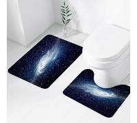 FEHWI Set Tappeti Bagno 2 Pezzi in Microfibra - Tappetino da Bagno Morbido e Antiscivolo - Durevole e Assorbente,Galassia a spirale nel vasto universo, Il mare di stelle nella misteriosa galassia