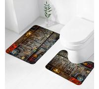 FEHWI Set Tappeti Bagno 2 Pezzi in Microfibra - Tappetino da Bagno Morbido e Antiscivolo - Durevole e Assorbente,Attrezzi d'epoca appesi a una parete in un capanno degli attrezzi o in un'officina