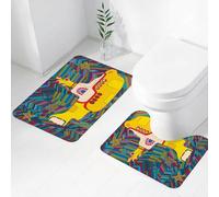 FEHWI Set Tappeti Bagno 2 Pezzi in Microfibra - Tappetino da Bagno Morbido e Antiscivolo - Durevole e Assorbente,Illustrazione della band rock dei Beatles, Yellow Submarine