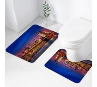 FEHWI Set Tappeti Bagno 2 Pezzi in Microfibra - Tappetino da Bagno Morbido e Antiscivolo - Durevole e Assorbente,New York, NYC Chi non dorme mai pensieri su