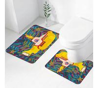 FEHWI Set Tappeti Bagno 2 Pezzi in Microfibra - Tappetino da Bagno Morbido e Antiscivolo - Durevole e Assorbente,Illustrazione della band rock dei Beatles, Yellow Submarine