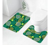 FEHWI Set Tappeti Bagno 2 Pezzi in Microfibra - Tappetino da Bagno Morbido e Antiscivolo - Durevole e Assorbente,Modello senza cuciture con racchette e palline da tennis. Illustrazione vettoriale