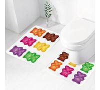 FEHWI Set Tappeti Bagno 2 Pezzi in Microfibra - Tappetino da Bagno Morbido e Antiscivolo - Durevole e Assorbente,Set di bellissimi orsetti gommosi realistici e colorati. Caramelle dolci. Gusti mi